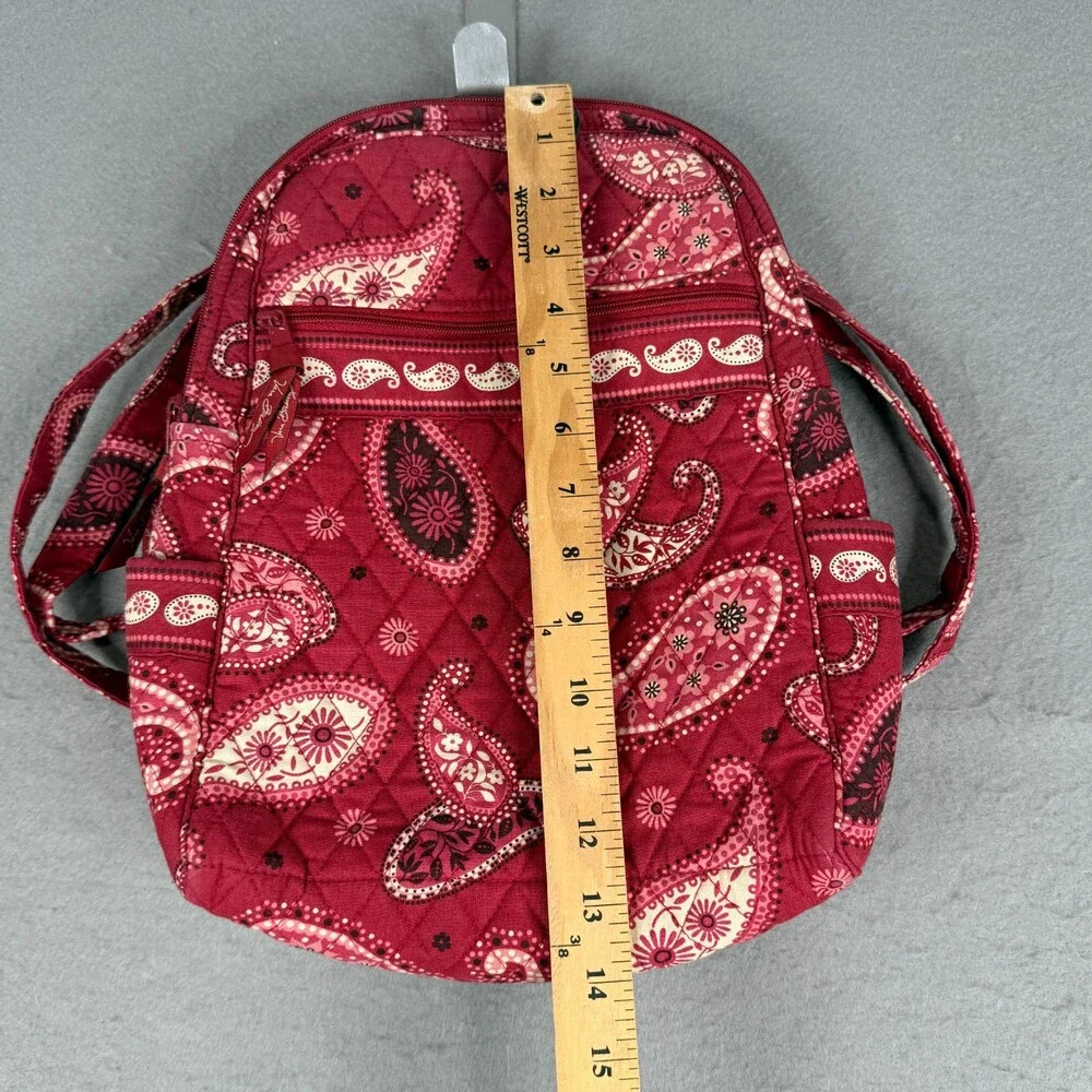 Vera Bradley Mini Backpack Daypack Red Paisley - Picture 2 of 5